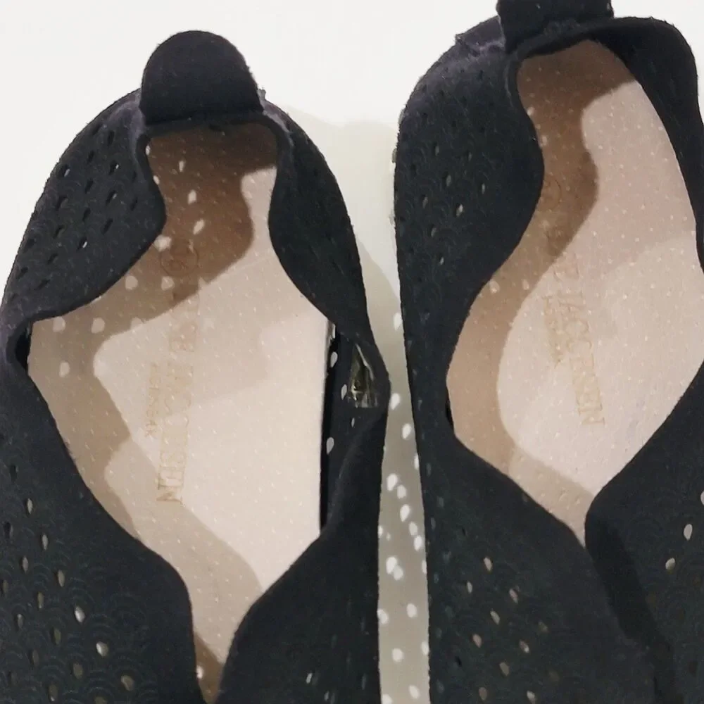 Ilse Jacobsen Tulip Slip On Shoes Womens Sz 36 US 6 Black White Perforated Flats